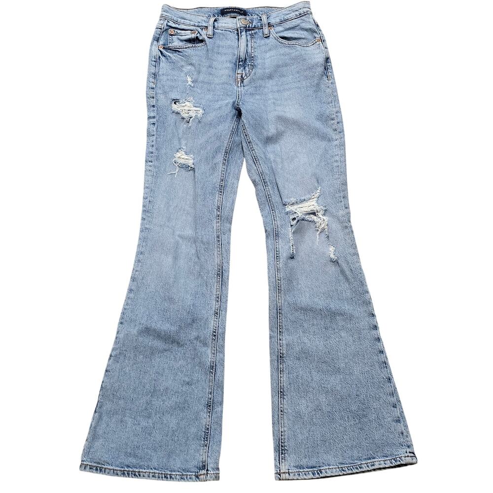 Aeropostale High Rise Distressed Light Wash Denim Jeans - Picture 2 of 7